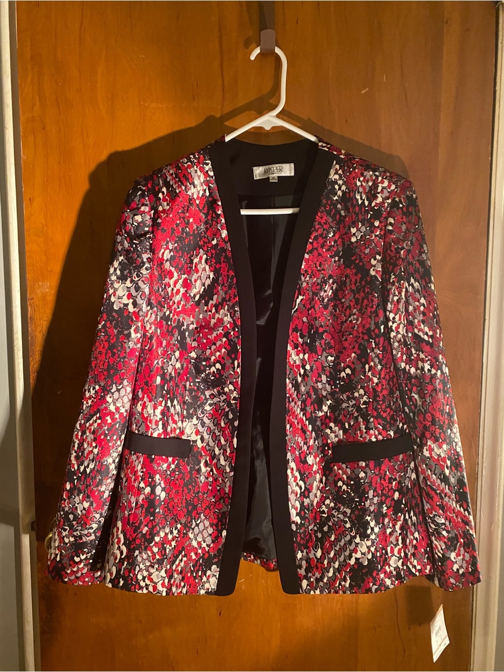 Kasper open-front abstract jacket/blazer